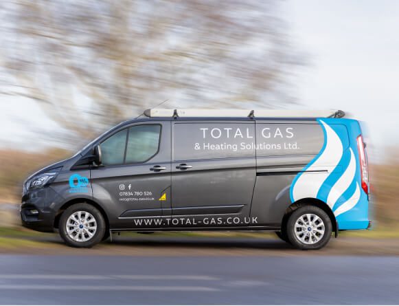 Total gas van on it's way to fix a clients boiler, plumbing or heating concerns